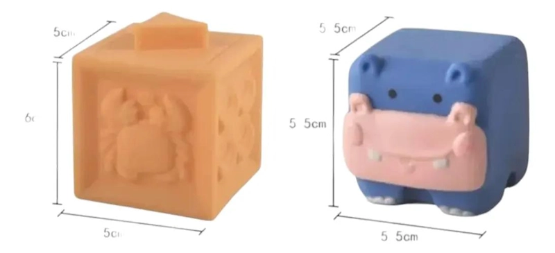 PACK DE 12 BLOQUES DE CONSTRUCCION DE SILICONA PARA BEBE S - 3