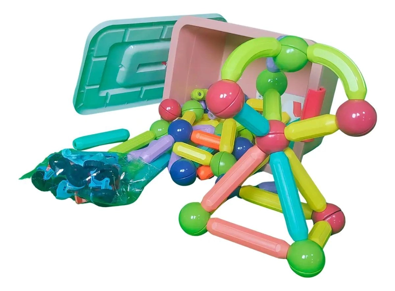 JUGUETE DIDACTICO MAGNE TICO 97 BLOQUES PARA NIÑOS - 2