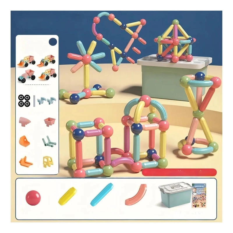 JUGUETE DIDACTICO MAGNE TICO 97 BLOQUES PARA NIÑOS - 3