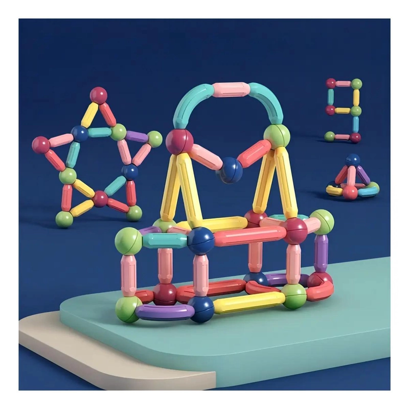 JUGUETE DIDACTICO MAGNE TICO 97 BLOQUES PARA NIÑOS - 4