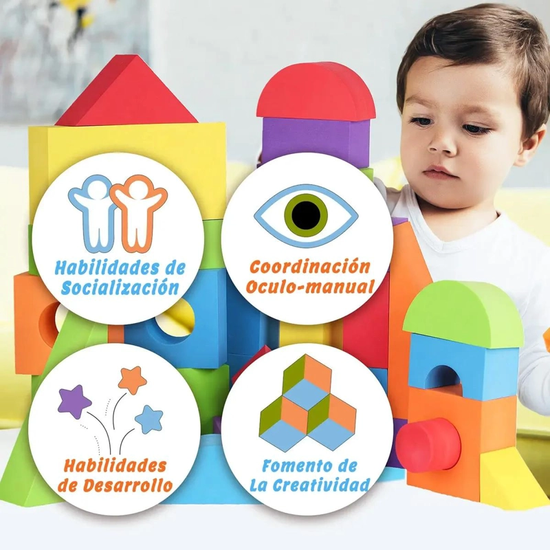 BLOQUES DE ESPUMA DE CONSTRUCCION PARA NIÑOS 46 PIEZAS - 5
