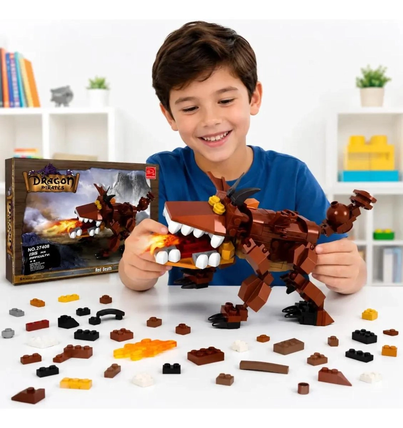 DRAGON ARMABLE DE 195 PIEZAS PARA CONSTRUCCION INFANTIL - 1