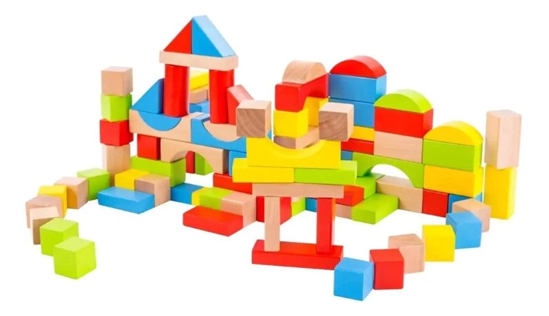 BALDE DE BLOQUES DE CONSTRUCCION DE MADERA PARA NIÑOS - 4