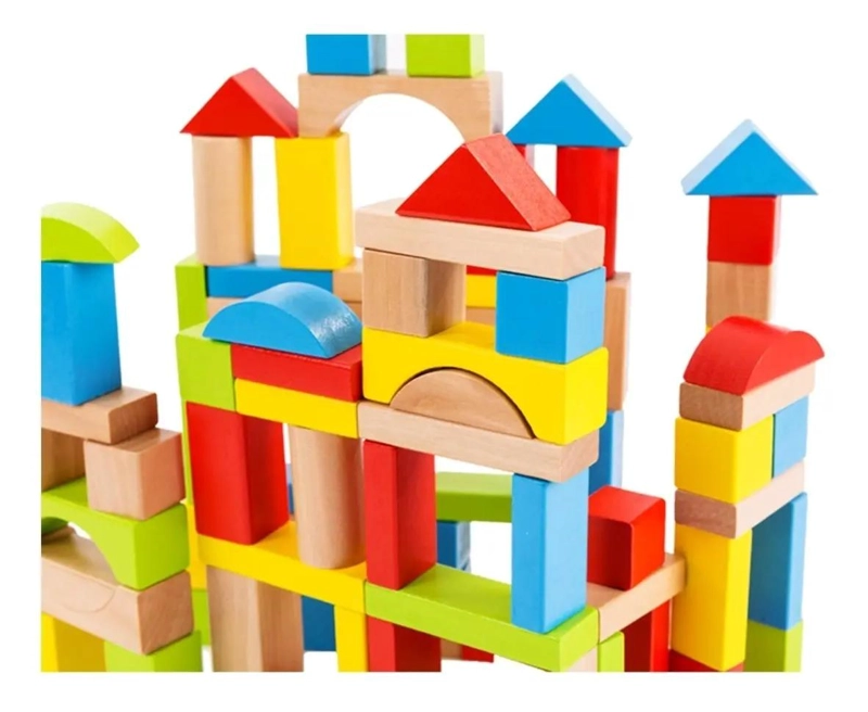 BALDE DE BLOQUES DE CONSTRUCCION DE MADERA PARA NIÑOS - 5