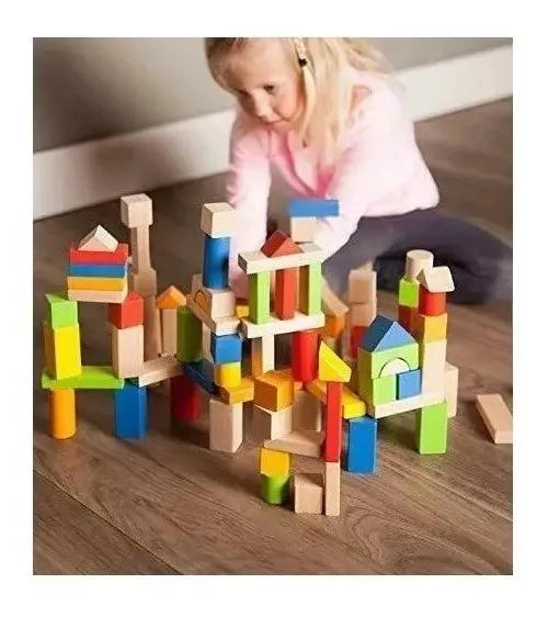 BALDE DE BLOQUES DE CONSTRUCCION DE MADERA PARA NIÑOS - 6