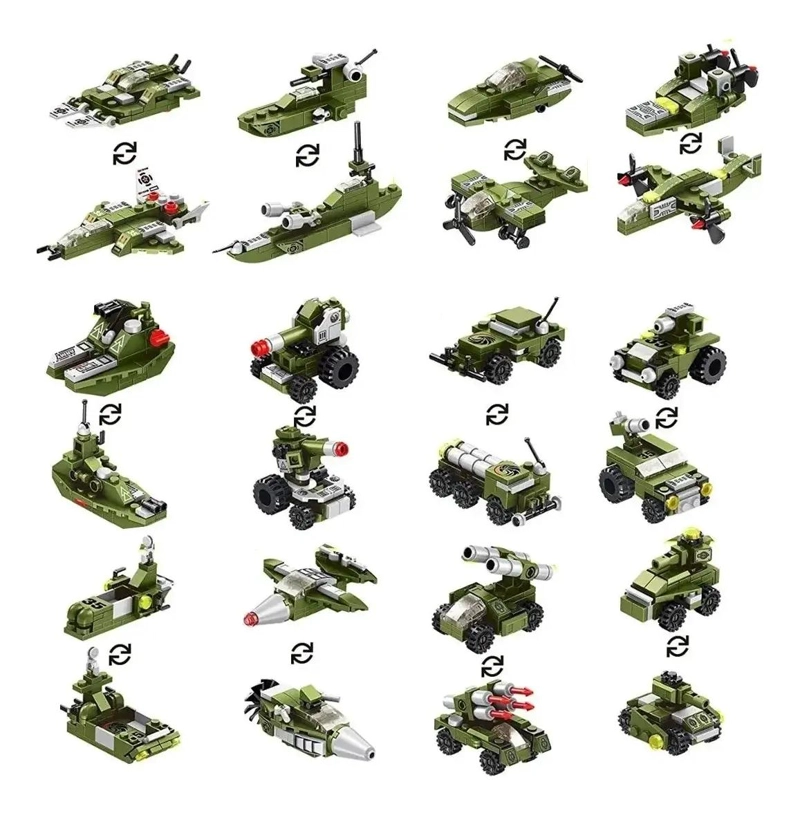 AVION MILITAR ARMABLE DE BLOQUES 576 PIEZAS PARA CONSTRUCCION - 4