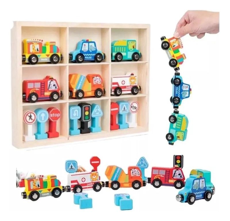 JUEGO EDUCATIVO DE TREN MAGNE TICO Y SEÑALES DE TRANSITO - 1