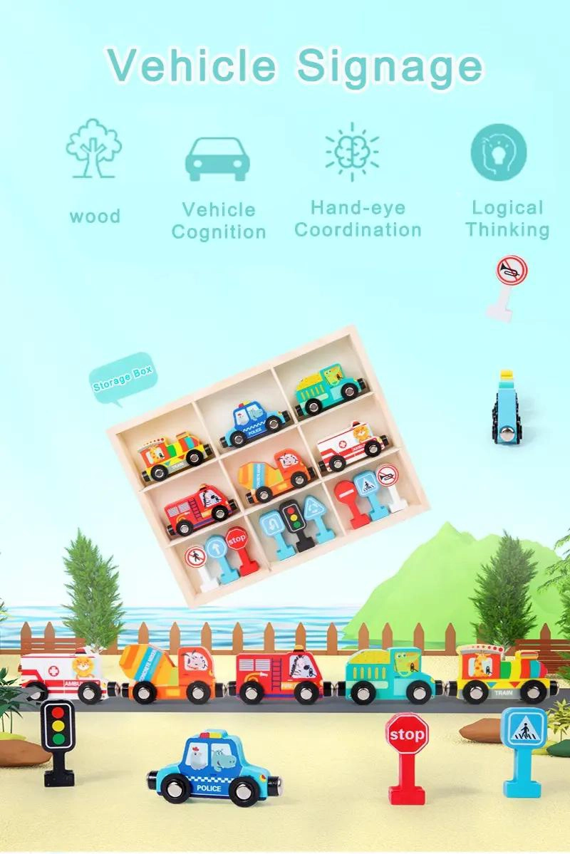 JUEGO EDUCATIVO DE TREN MAGNE TICO Y SEÑALES DE TRANSITO - 10