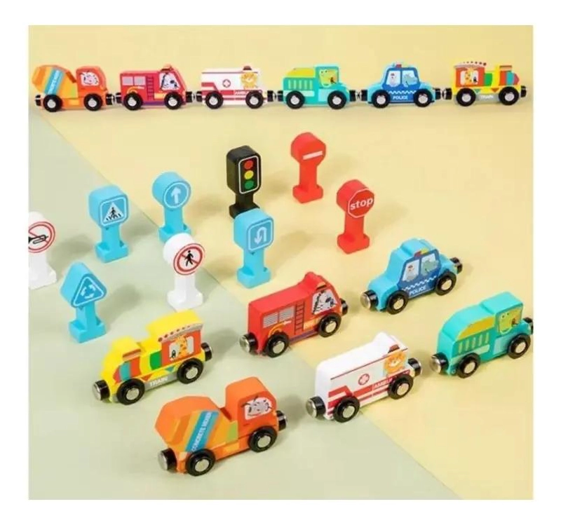 JUEGO EDUCATIVO DE TREN MAGNE TICO Y SEÑALES DE TRANSITO - 3