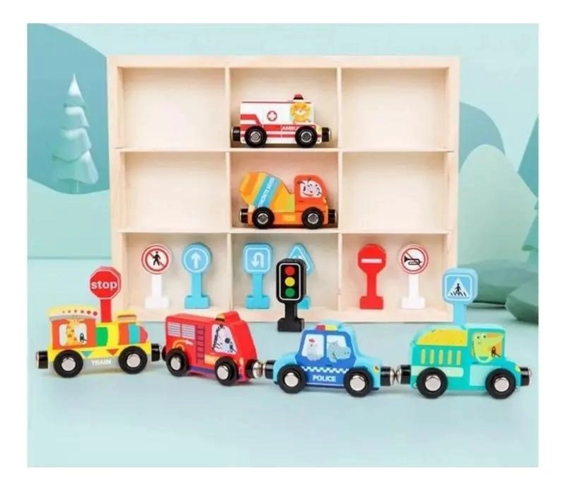 JUEGO EDUCATIVO DE TREN MAGNE TICO Y SEÑALES DE TRANSITO - 7