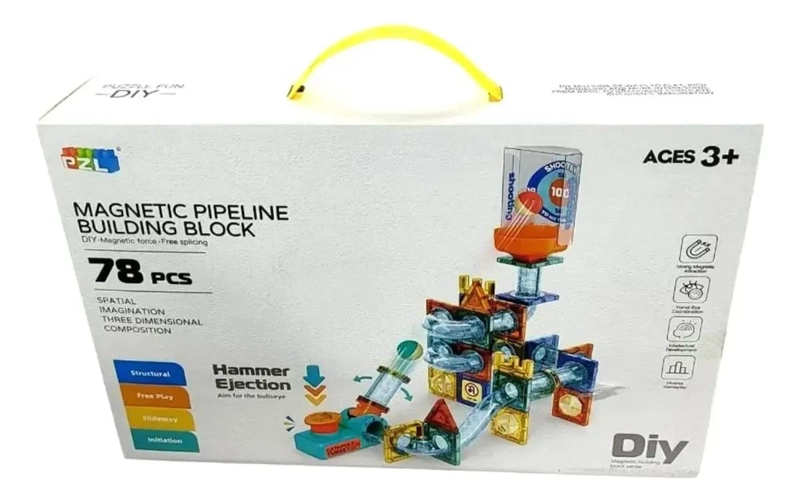 BLOQUES MAGNE TICOS DIDACTICOS 78 PIEZAS PARA NIÑOS - 1