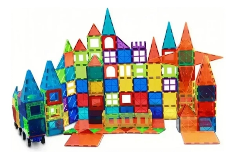 BLOQUES MAGNE TICOS TRANSPARENTES 60 PIEZAS JUEGO EDUCATIVO - 5