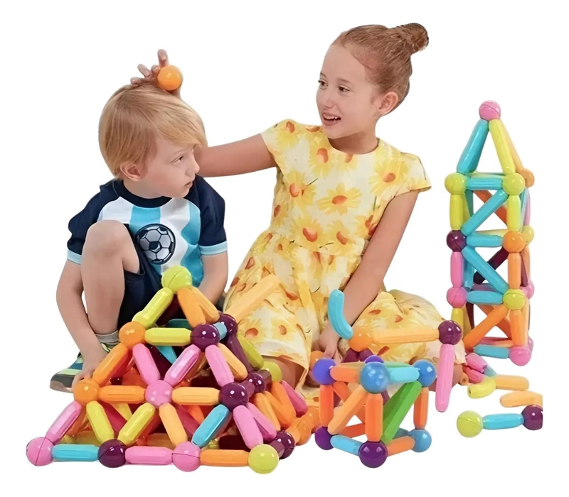 BLOQUES MAGNE TICOS DE CONSTRUCCION PARA NIÑOS 64 PIEZAS - 1