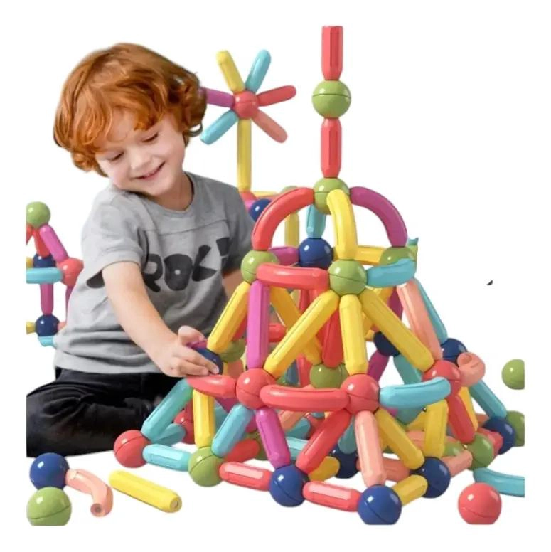 BLOQUES MAGNE TICOS DE CONSTRUCCION PARA NIÑOS 64 PIEZAS - 2