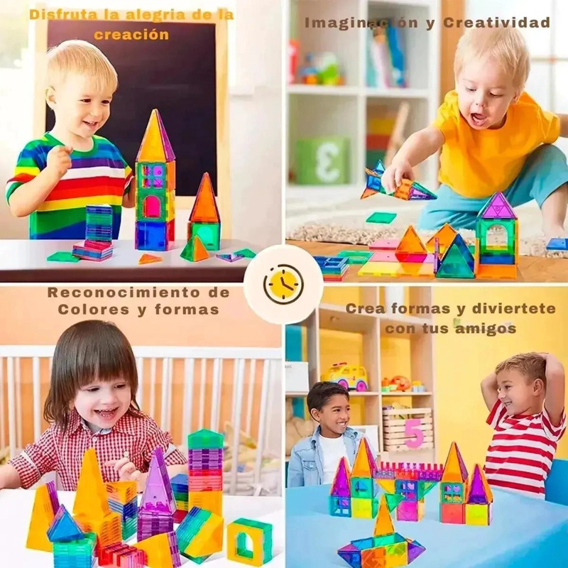 BLOQUES MAGNE TICOS 3D JUEGO DE CONSTRUCCION 60 PIEZAS - 3