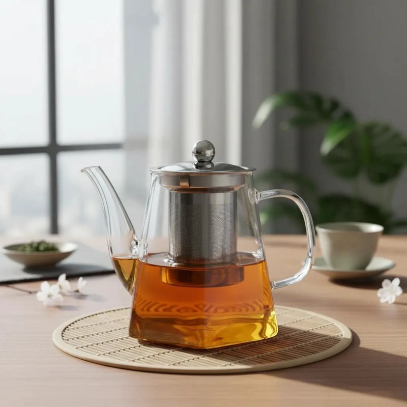 TETERA INFUSORA DE VIDRIO 800ML CON BASE ROMBO - 3