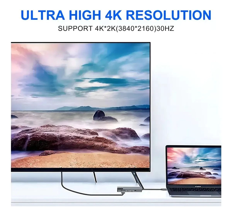 ADAPTADOR USB TIPO C 5 EN 1 CON HDMI Y PUERTOS USB - 8