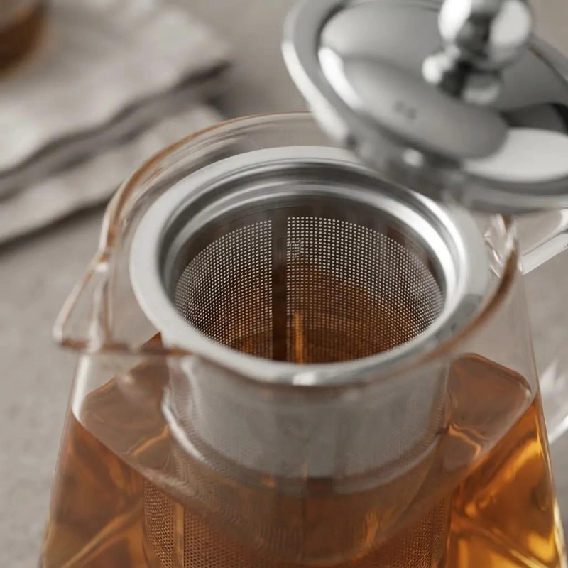TETERA DE VIDRIO RESISTENTE AL FUEGO CON INFUSOR DE ACERO 550 ML - 4