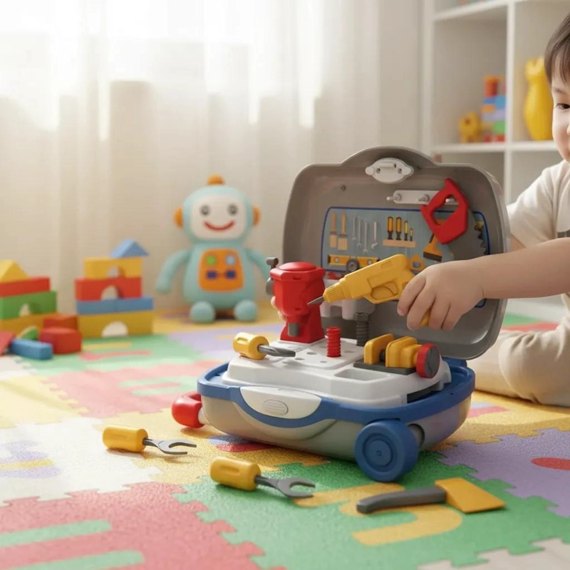 SET DE HERRAMIENTAS JUGUETE MALETA TALLER PORTATIL PARA NIÑOS - 3