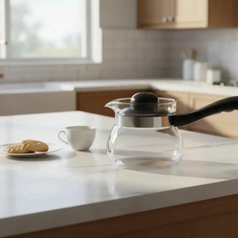 CAFETERA JARRO DE VIDRIO 800ML CON MANGO Y TAPA - 1