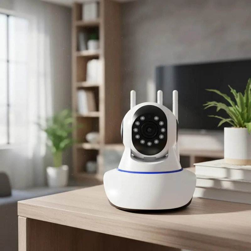 CAMARA DE SEGURIDAD IP 360 INFRARROJA CON SENSOR Y ANTENAS - 1