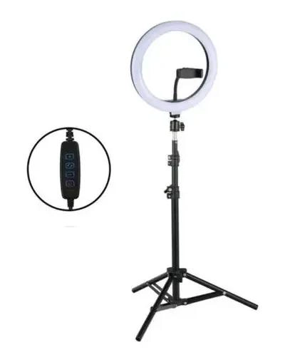 ARO DE LUZ LED PROFESIONAL 26CM CON TRIPODE AJUSTABLE 2M - 1