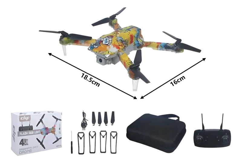 MINI DRONE 4K CON CAMARA MULTICOLOR Y CONTROL REMOTO - 4