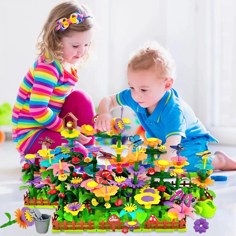 JUEGO DE CONSTRUCCION DE FLORES CON 138 PIEZAS PARA NIÑOS - 2