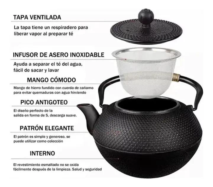 TETERA DE HIERRO FUNDIDO CON INFUSOR DE ACERO INOXIDABLE - 4