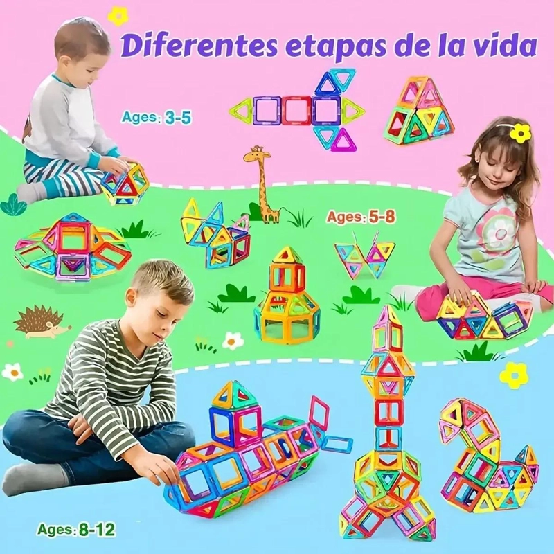SET DE BLOQUES MAGNE TICOS DE 46 PIEZAS PARA NIÑOS - 3