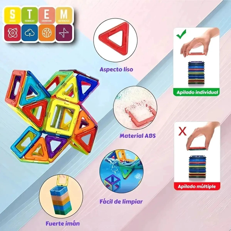 SET DE BLOQUES MAGNE TICOS DE 46 PIEZAS PARA NIÑOS - 4