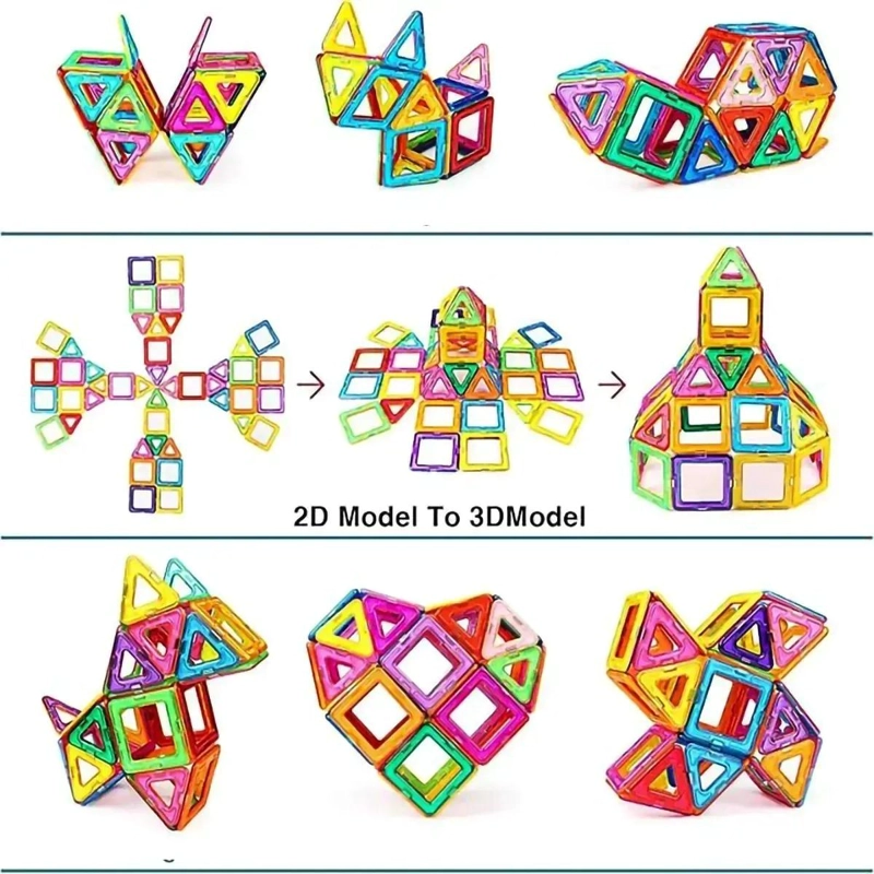 SET DE BLOQUES MAGNE TICOS DE 46 PIEZAS PARA NIÑOS - 6