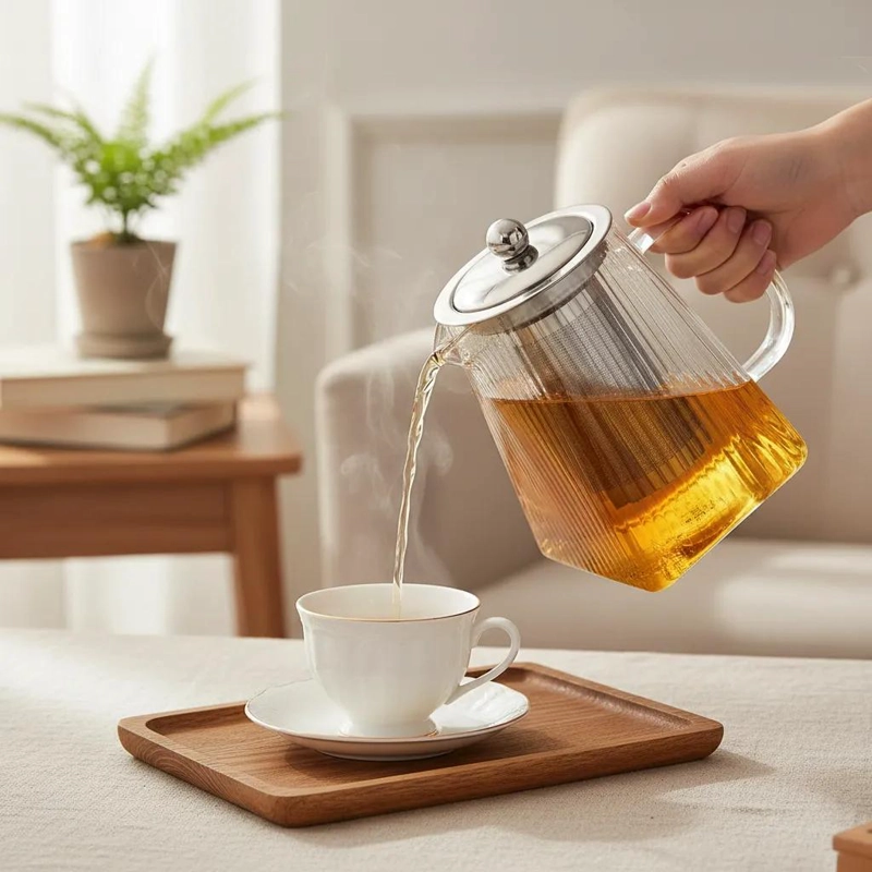 TETERA INFUSORA CUADRADA TEXTURADA DE 950 ML PARA TE - 3