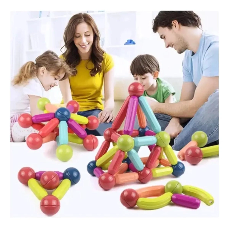 SET DE BLOQUES MAGNE TICOS DE CONSTRUCCION 84 PIEZAS - 5