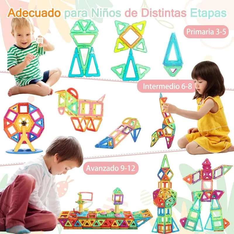JUEGO DE BLOQUES MAGNE TICOS 46 PIEZAS PARA NIÑOS - 3