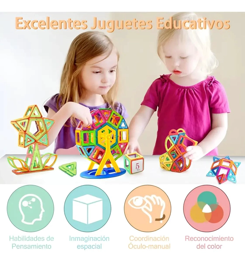 JUEGO DE CONSTRUCCION MAGNE TICO 46 PIEZAS PARA NIÑOS - 2