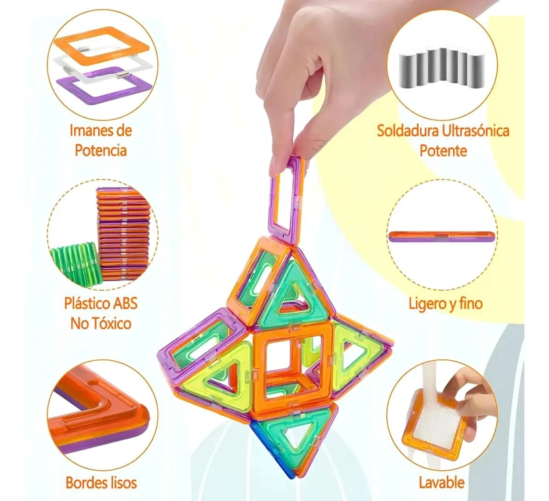 JUEGO DE CONSTRUCCION MAGNE TICO 46 PIEZAS PARA NIÑOS - 3