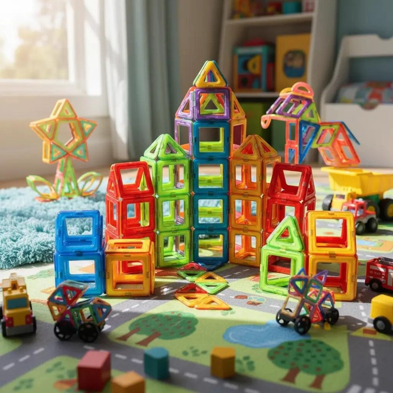 JUEGO DE CONSTRUCCION MAGNE TICO 46 PIEZAS PARA NIÑOS - 8
