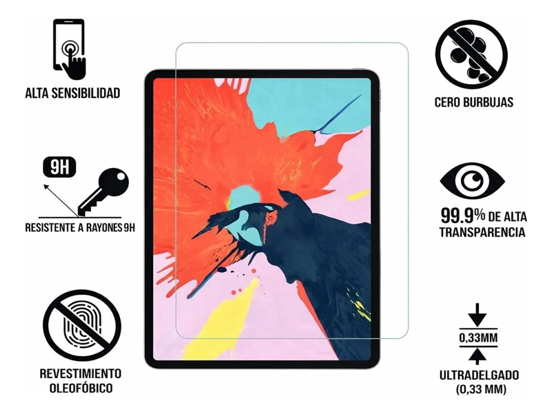 LAMINA DE VIDRIO TEMPLADO PARA TABLET SAMSUNG GALAXY S10 PLUS - 4
