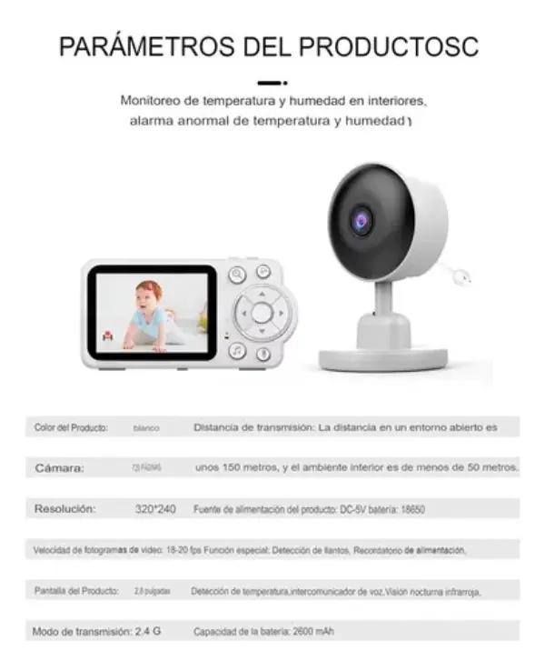MONITOR DE BEBE  CON PANTALLA DE 2,8 PULGADAS Y VISION NOCTURNA - 3