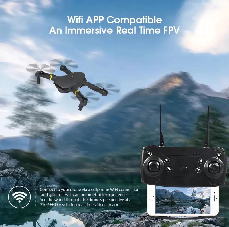 DRON MINI CON CAMARA DUAL Y CONECTIVIDAD WIFI PARA CAPTURAS AE REAS - 7