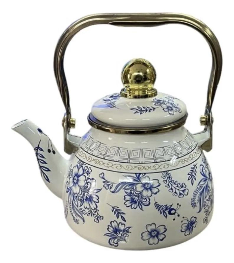 TETERA ENLOZADA DISEÑO FLOR MARINA 1.2L CON INFUSOR - 3