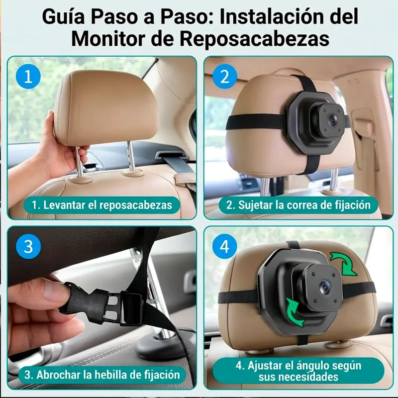 CAMARA MONITOR PARA BEBE  EN AUTO CON PANTALLA IPS Y VISION NOCTURNA - 7