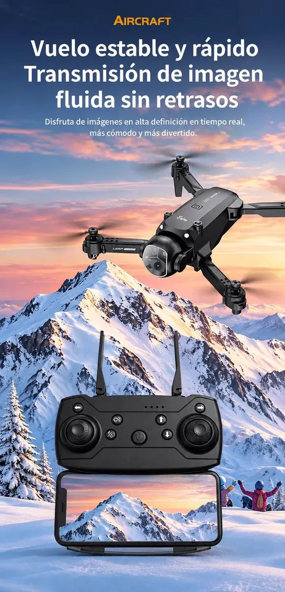 DRONE PLEGABLE CON CAMARA HD Y CONTROL REMOTO PARA VUELOS ESTABLES - 3