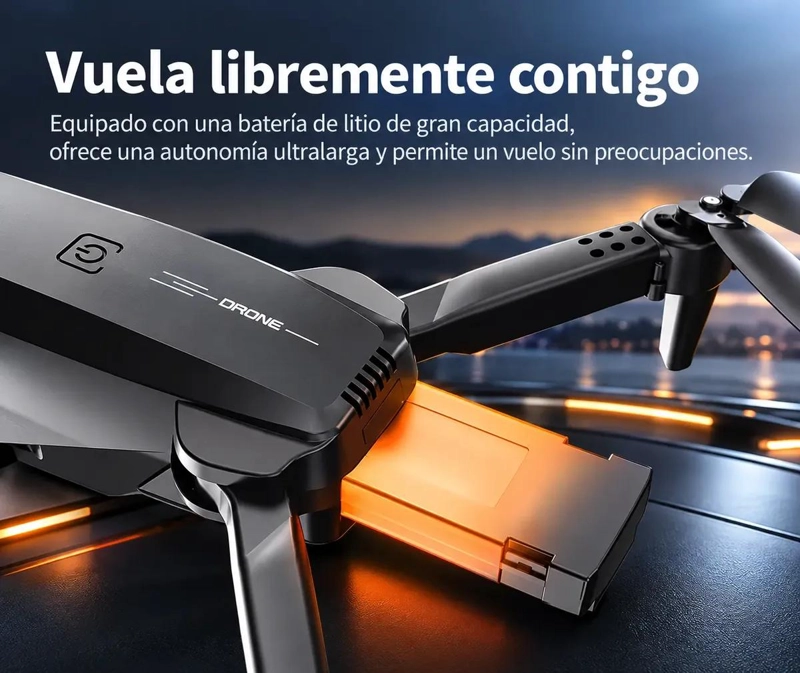 DRONE PLEGABLE CON CAMARA HD Y CONTROL REMOTO PARA VUELOS ESTABLES - 5