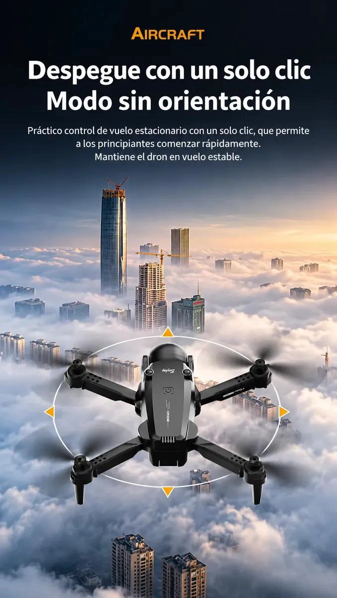 DRONE PLEGABLE CON CAMARA HD Y CONTROL REMOTO PARA VUELOS ESTABLES - 8