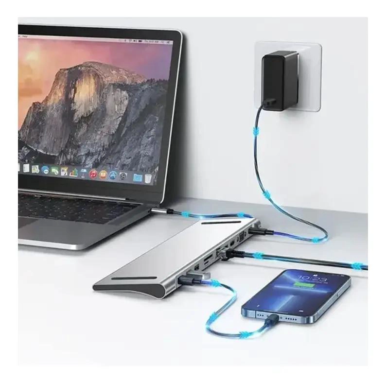 ADAPTADOR HUB MULTIFUNCIONAL 11 EN 1 USB TIPO C HDMI VGA - 2