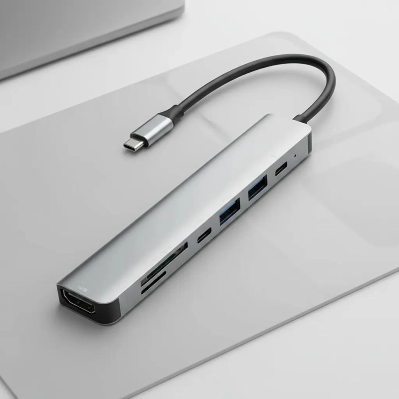 ADAPTADOR USB TIPO C 7 EN 1 PARA CONECTAR MULTIPLES DISPOSITIVOS - 1