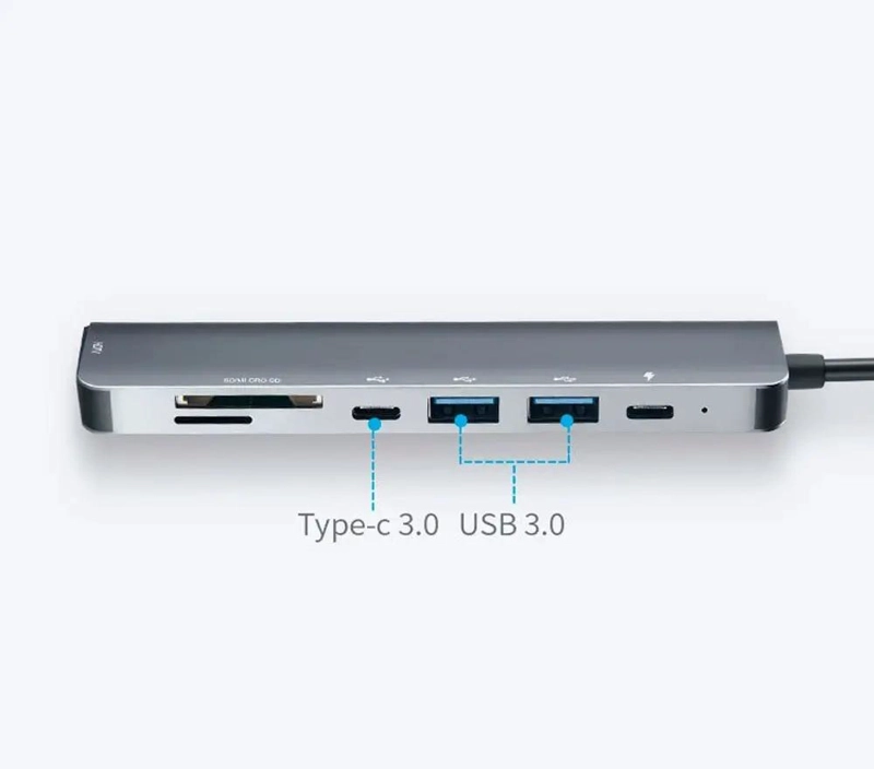 ADAPTADOR USB TIPO C 7 EN 1 PARA CONECTAR MULTIPLES DISPOSITIVOS - 10