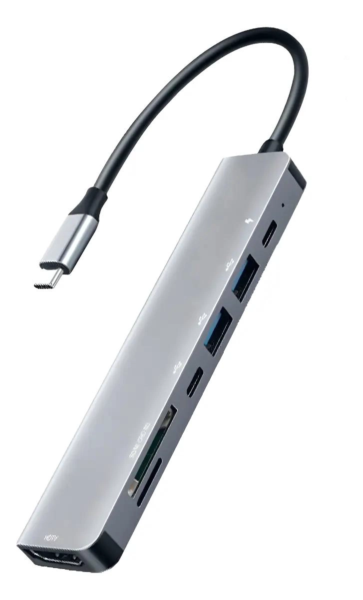 ADAPTADOR USB TIPO C 7 EN 1 PARA CONECTAR MULTIPLES DISPOSITIVOS - 2
